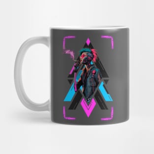 Cyberpunk Girl Smoking Mug